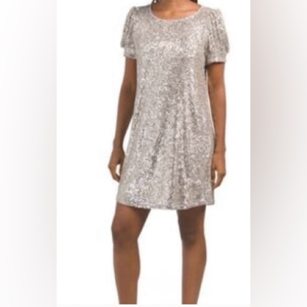 Cable & Gauge Silver Sequin Dress NWT